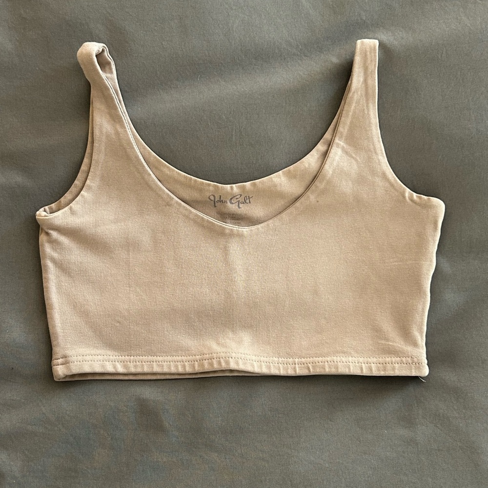 Brandy Melville Tan Sleeveless Fitted Crop Tank